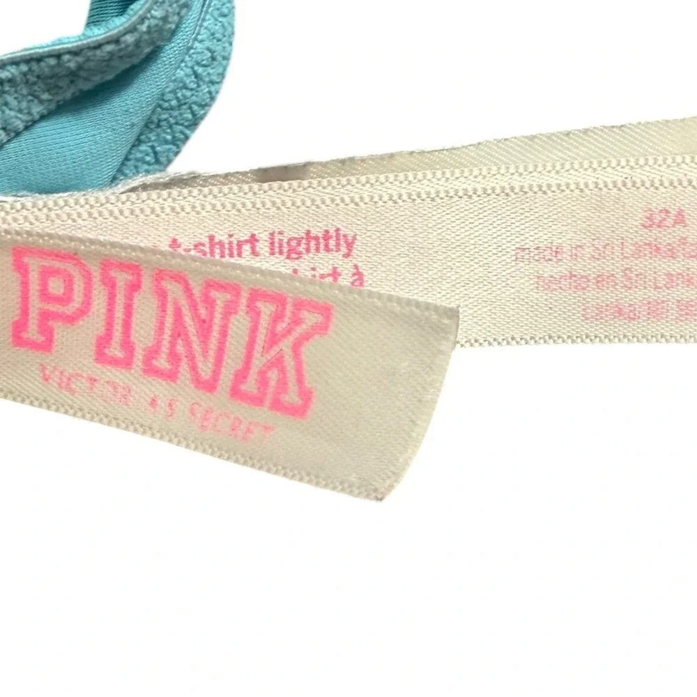 PINK‎ Victoria's Secret Wear Everywhere Bra 32A Blue Underwire Rhinestone
